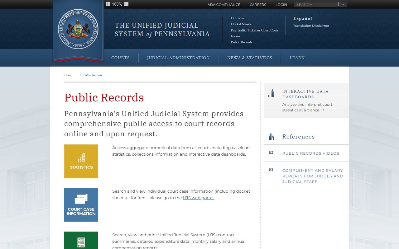 Warren County court records Pennsylvania public records page