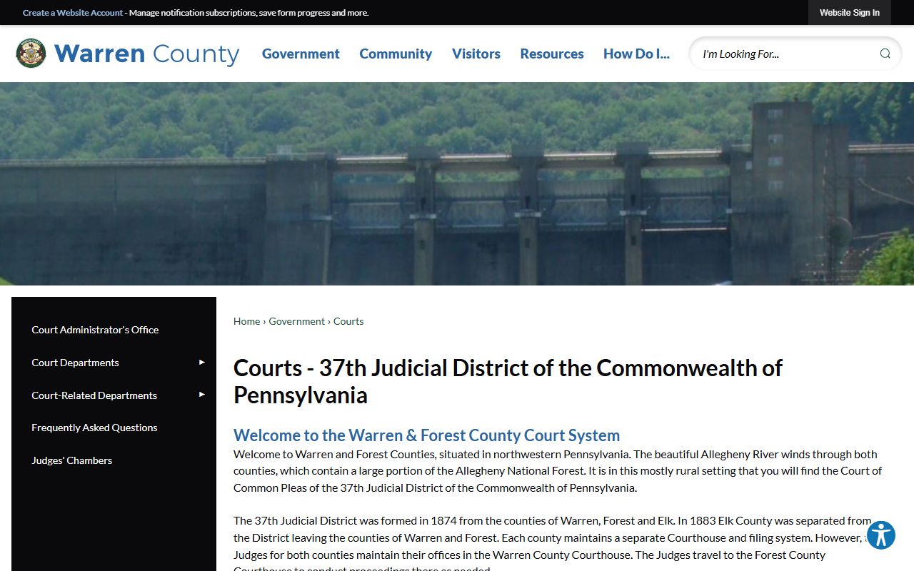 Warren County court records county courts page
