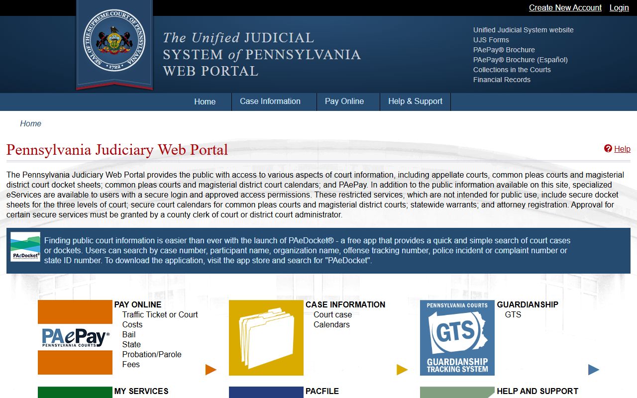 Warren County court records Pennsylvania UJS Portal