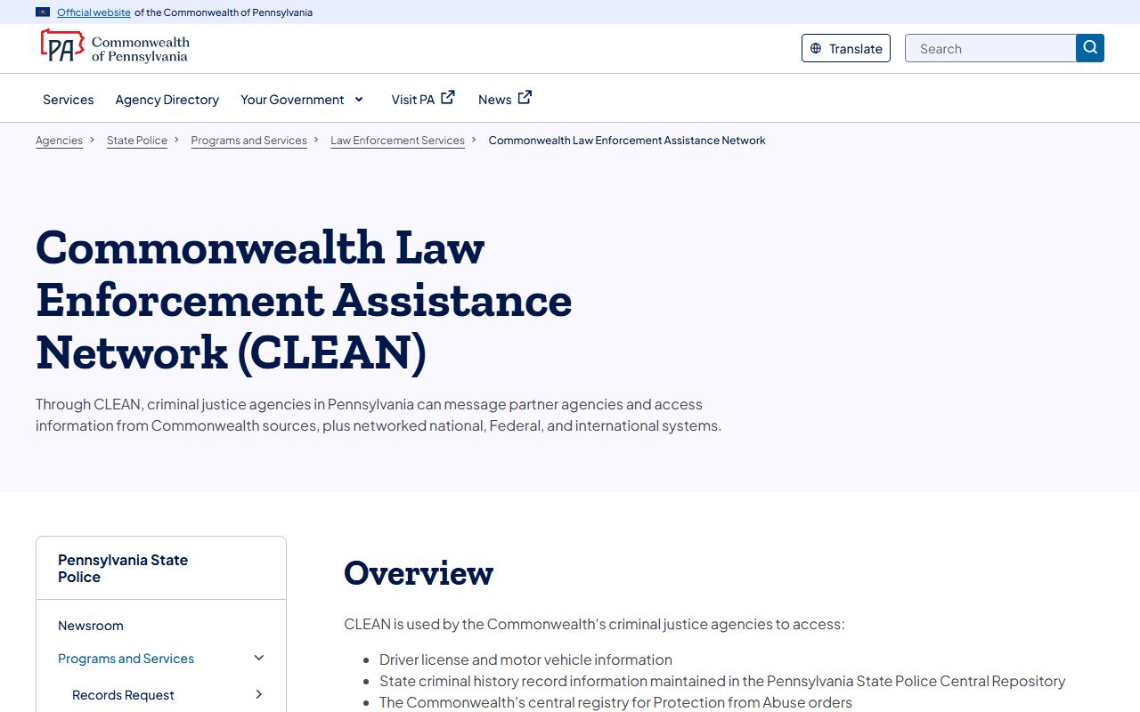 Warren County criminal court records CLEAN and NCIC access information